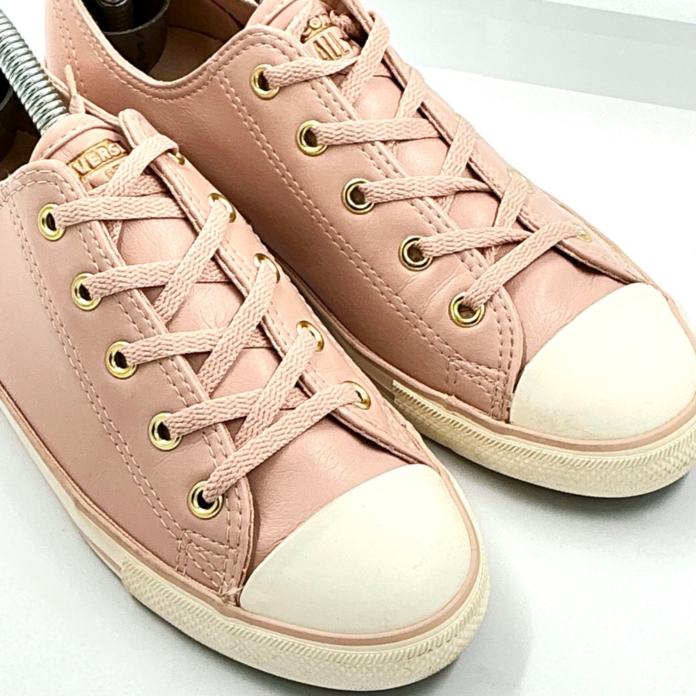 Converse Chuck Taylor All Star Size 7.5 Pink Gold Leather Sneaker NEW Dainty Ox